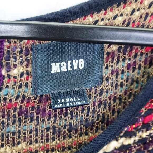 Anthropologie Maeve Dress XS Colorful Sparkly Chunky Yarn Stripe Stretch Pockets - Picture 5 of 16